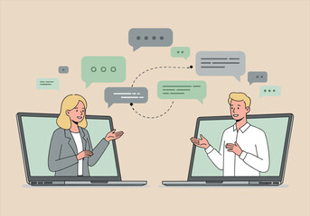 business man with laptop Vectors illustrations	