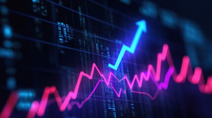 Stock market chart, rising trend