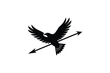 golden-eagle-in-flight-with-arrow--graphic-design.eps