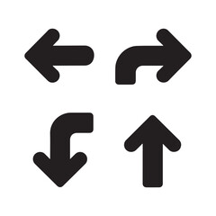 Up and down arrow vector icon set in generic style. Upward and downward concept illustration on white background