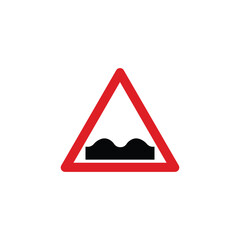 Uneven road ahead triangle road sign. Reflective traffic sign symbol modern, simple, vector, icon for website design, mobile app, ui. Vector Illustration