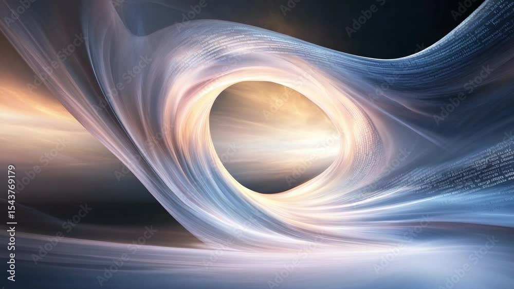 Poster celestial gateway: an artistic portrayal of a black hole, an ethereal swirl of energy and light that