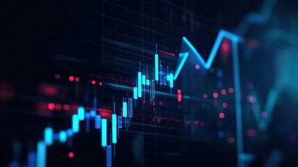 Abstract financial chart with rising trends
