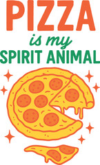 Pizza with pepperoni flat vector bright colors