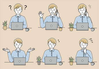 business people set Vectors illustrations	