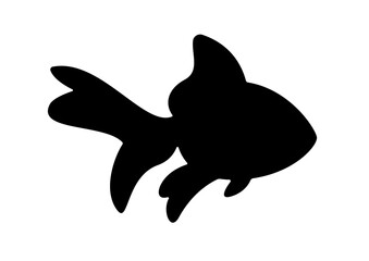 Simple Black Fish Silhouette Illustration for Aquarium Decor and Craft Projects