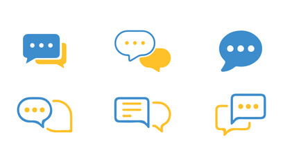 Color chat message symbol set. Message icon vector. Message icon, message line art. Illustration eps 10