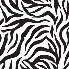 Zebra Stripes Silhouette Vector Format – Seamless Wildlife Skin Background