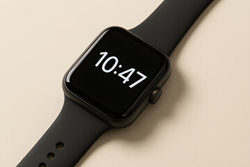 Modern Black Smartwatch Timekeeping and Communication Device
