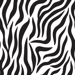 Zebra Stripes Silhouette Vector Format – Seamless Wildlife Skin Background