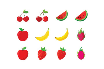 Fresh Fruit Vector Icons Collection


