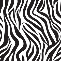 Zebra Stripes Silhouette Vector Format – Seamless Wildlife Skin Background