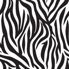 Zebra Stripes Silhouette Vector Format – Seamless Wildlife Skin Background