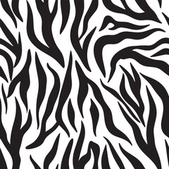 Zebra Stripes Silhouette Vector Format – Seamless Wildlife Skin Background