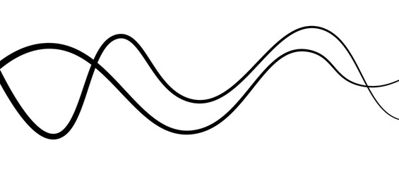 Minimal abstract background with thin black wave lines flowing smoothly across a white backdrop, elegant curves, high contrast, clean and modern design, vector style, no texture, no gradient.
