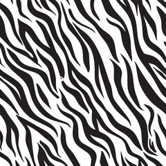 Zebra Stripes Silhouette Vector Format &ndash; Seamless Wildlife Skin Background