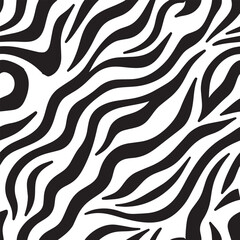 Zebra Stripes Silhouette Vector Format &ndash; Seamless Wildlife Skin Background