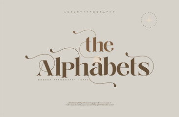 The alphabet, elegant alphabet letters font typography luxury serif fonts decorative logo wedding vintage retro logo for brand