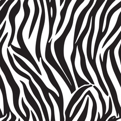 Zebra Stripes Silhouette Vector Format – Seamless Wildlife Skin Background