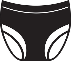 Baby Diaper Silhouette Vector Format – Black Toddler Clothing Graphic for Nursery Use