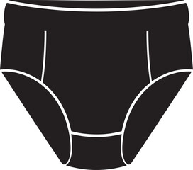 Baby Diaper Silhouette Vector Format – Black Toddler Clothing Graphic for Nursery Use