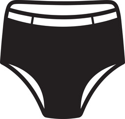 Baby Diaper Silhouette Vector Format – Black Toddler Clothing Graphic for Nursery Use