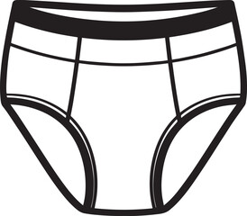 Baby Diaper Silhouette Vector Format – Black Toddler Clothing Graphic for Nursery Use