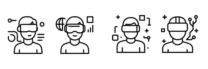 Virtual reality users engage in interactive experiences showcasing technology and creativity in a digital environment