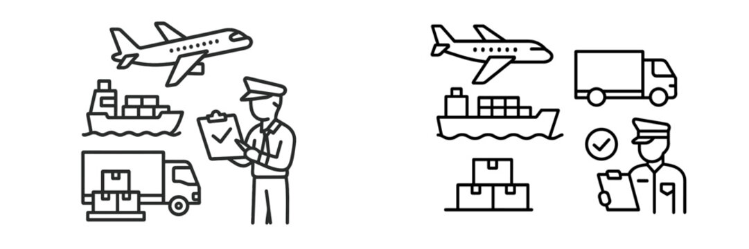 Logistics operations showcasing air and sea freight customs clearance processes