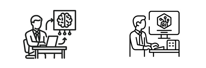 Professional working on artificial intelligence project at modern office setting in afternoon hours with advanced technology tools