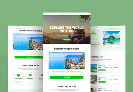 Travel Email Newsletter Template with Clean Layout Design