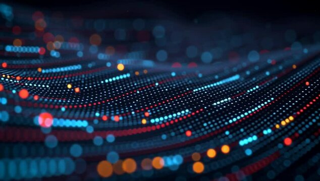 A digital background featuring an array of colorful data points and code lines, representing the complexity and depth of information in modern technology Generative AI