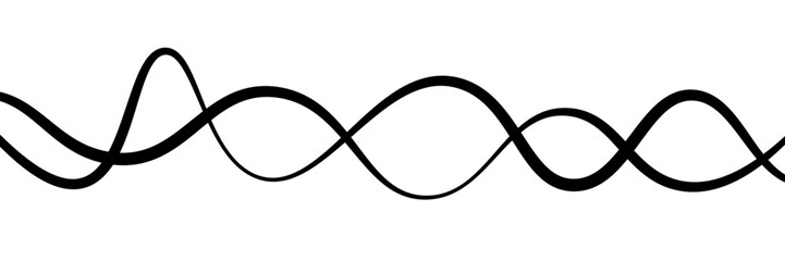 Minimal abstract background with thin black wave lines flowing smoothly across a white backdrop, elegant curves, high contrast, clean and modern design, vector style, no texture, no gradient.