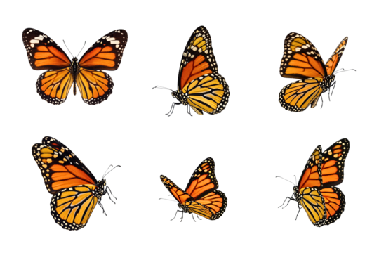 Monarch Butterflies Displayed in Multiple Views
