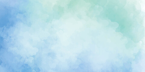 Obraz premium Blue yellow sky gradient watercolor background with cloud texture colorful watercolor background of abstract sunset sky with paint blotches and soft blurred abstract watercolor hand painted background