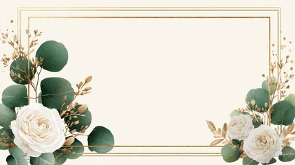 Floral Adorned Frame in Minimal Setting Perfect for Showcasing Art Prints or Card Mockups