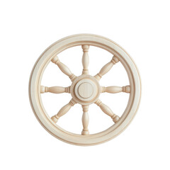 Obraz premium Wooden wheel decorative ornament isolated on transparent background