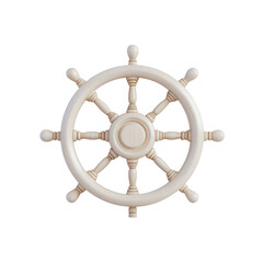 Obraz premium Wooden ship wheel nautical steering isolated on transparent background