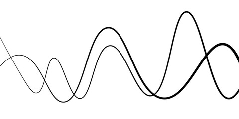 Minimal abstract background with thin black wave lines flowing smoothly across a white backdrop, elegant curves, high contrast, clean and modern design, vector style, no texture, no gradient.