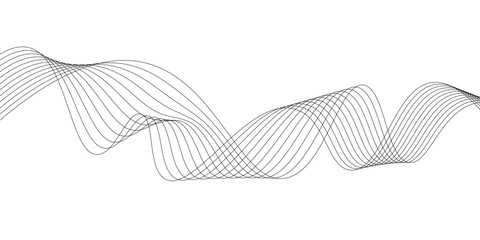 Minimal abstract background with thin black wave lines flowing smoothly across a white backdrop, elegant curves, high contrast, clean and modern design, vector style, no texture, no gradient.
