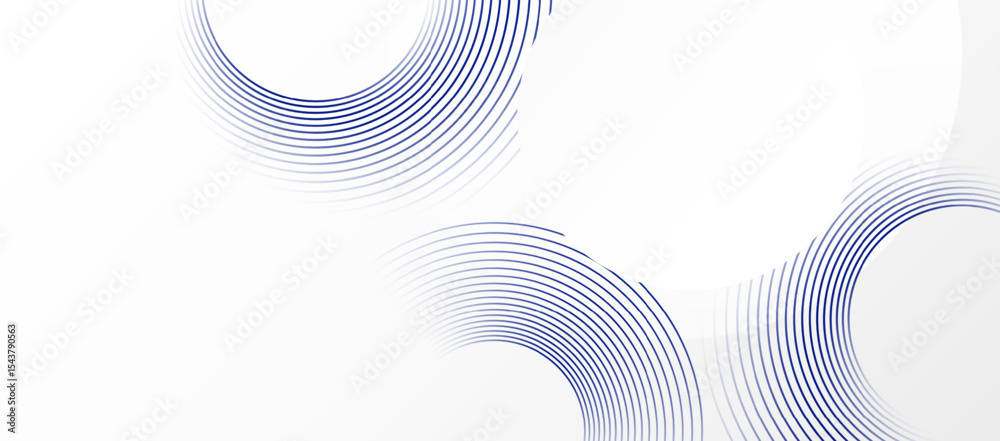Poster abstract white background with blue circle rings. digital future technology concept. vector illustra