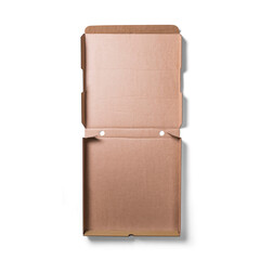 A simple, open cardboard box, designed for storage or shipping purposes.