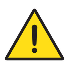 Danger sign, danger icon. Yellow triangle sign with exclamation mark. 
