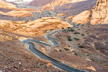 Scenic road to Harrat Viewpoint, AlUla, Saudi Arabia