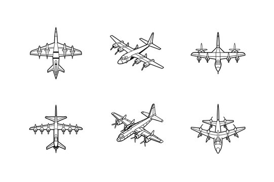line art colouring page style tu 95 bear vector silhouette