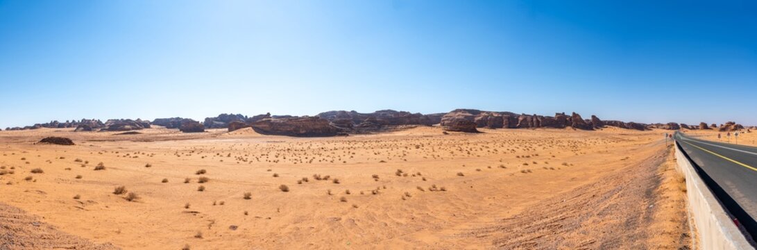 Scenic road between Riyadh and AlUla, Saudi Arabia