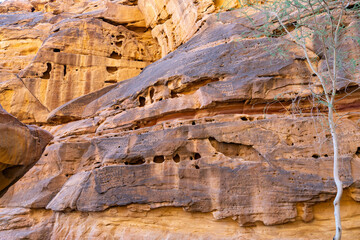 Jabal Ikmah,  ancient words carved into sandstone rocks, AlUla, Saudi Arabia