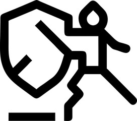 battle vector silhouette icon on white or transparent background