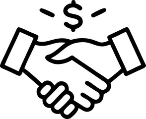 negotiation vector outline icon on white or transparent background	