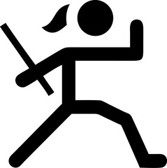 combat vector silhouette icon on white or transparent background